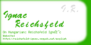 ignac reichsfeld business card